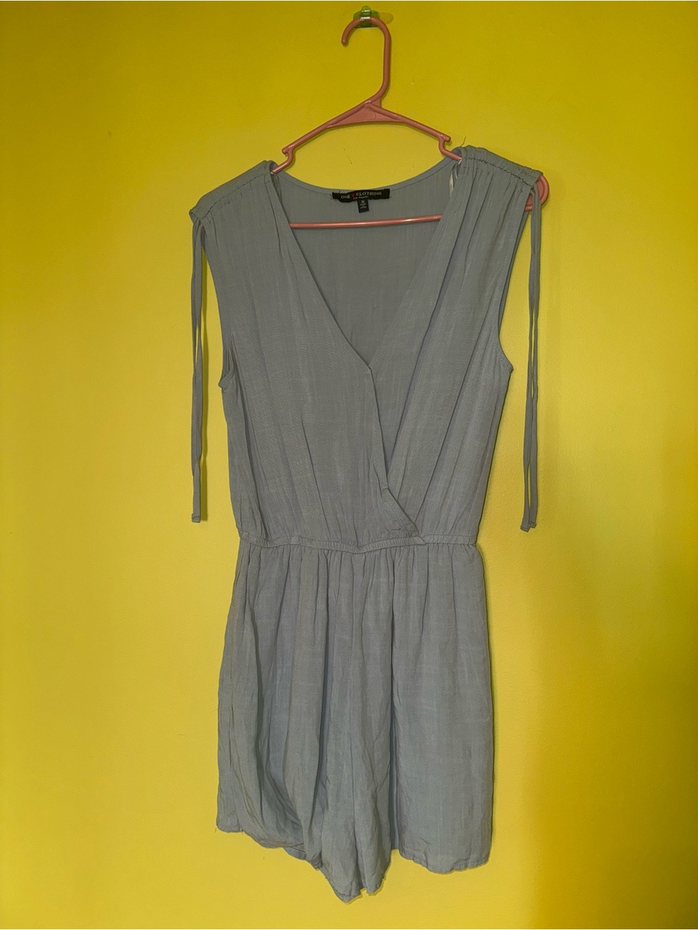 Light Gray sage green Sleeveless Wrap Romper